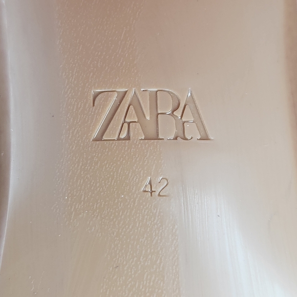 Zara Barbie Pink Quilted Padded Square Platform Heel Slides Size 11 - Picture 7 of 8